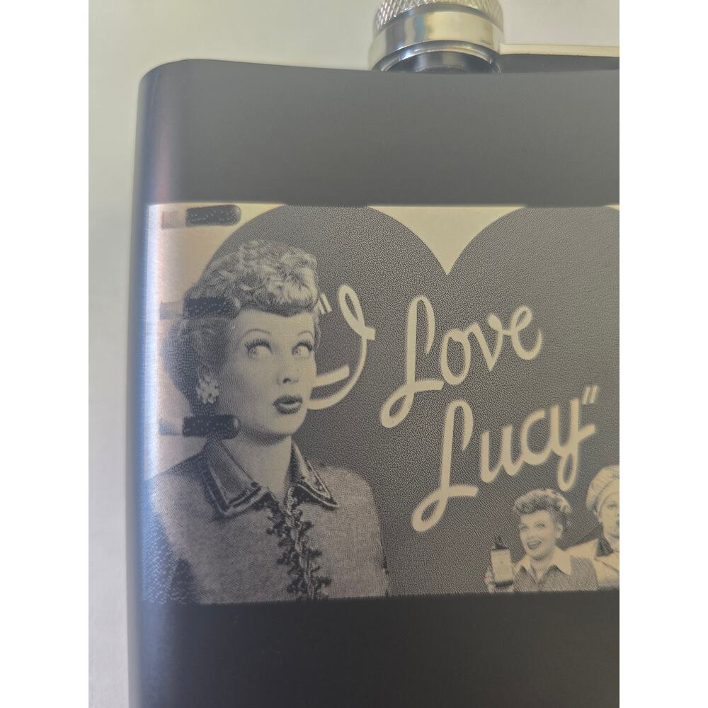 I Love Lucy Flask Comical Tv Funnel Hip Engraved personalization available - Picture 2 of 3